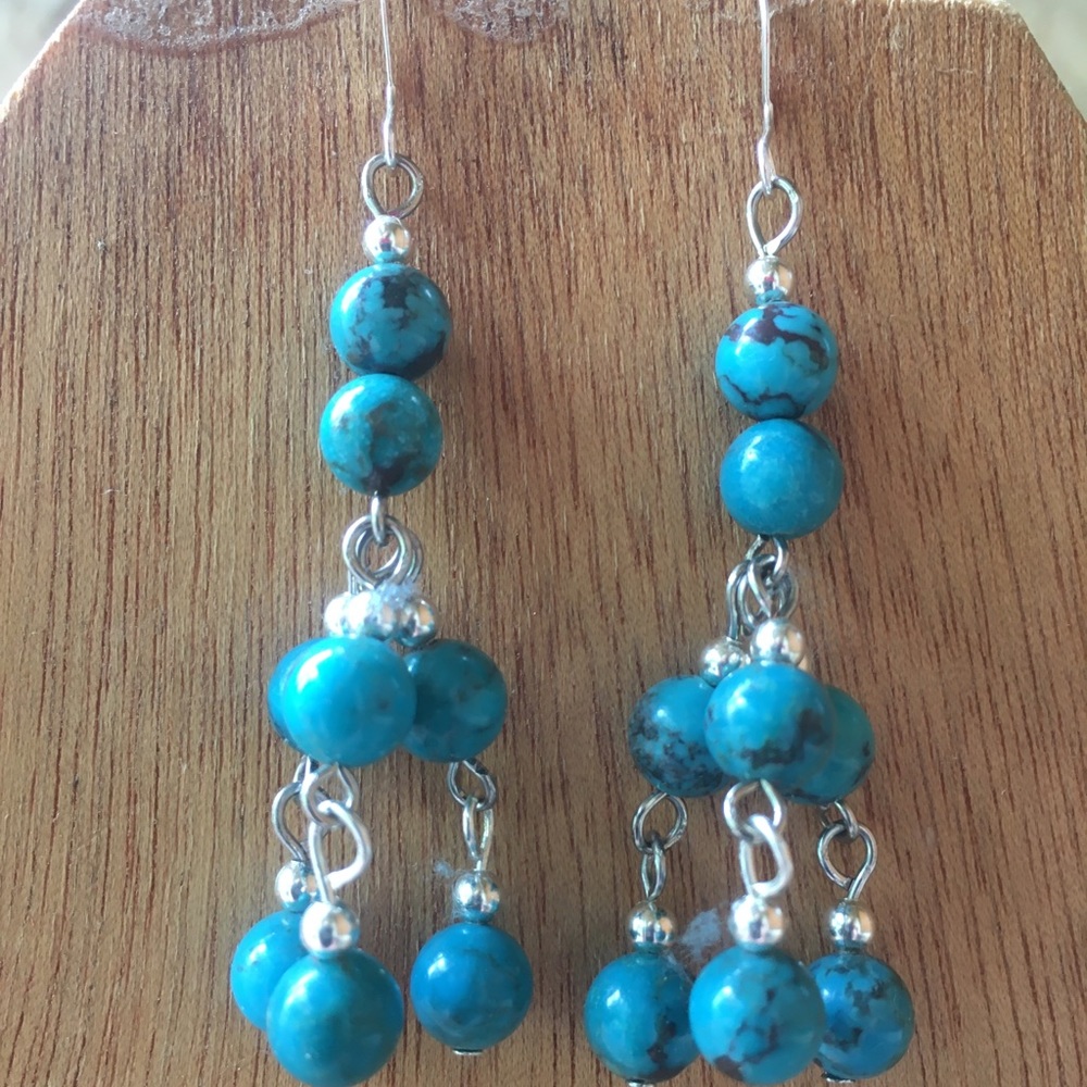 Sterling silver and turquoise dangle earrings